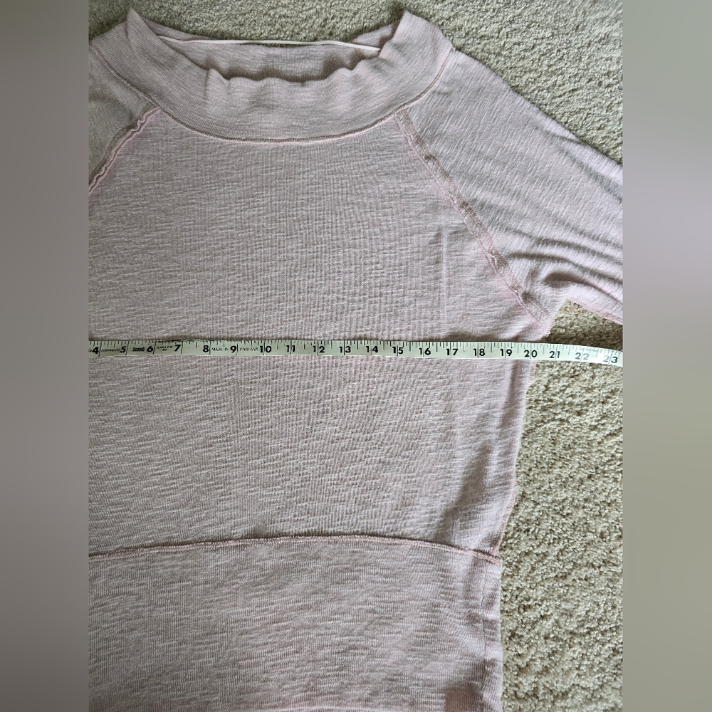 Free People Womens Small Light Pink Off The Shoulder Sweatshirt Top - Picture 5 of 7